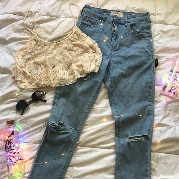 Papaya Tops - lace crop top